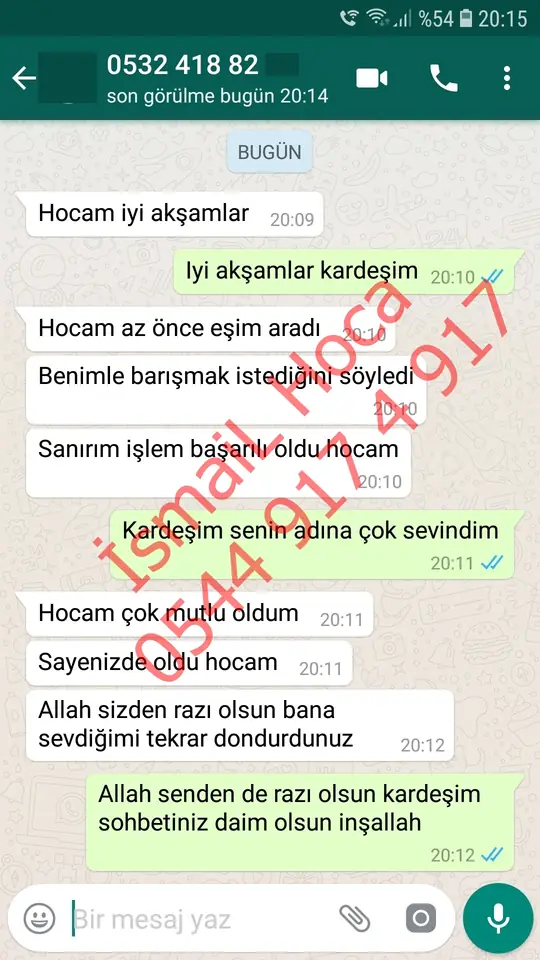 Derman Hoca'ya WhatsApp'tan gönderilen teşekkür mesajının ekran görüntüsü 2