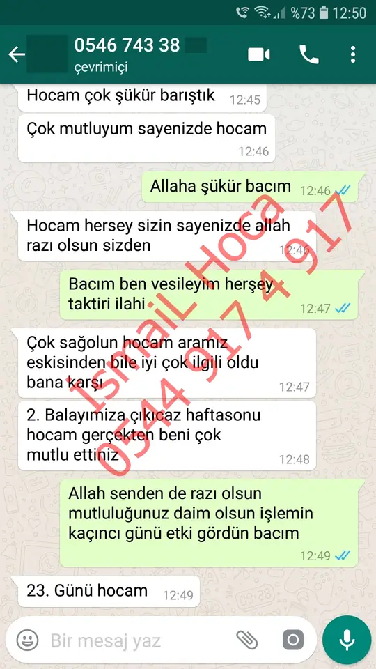 Derman Hoca'ya WhatsApp'tan gönderilen teşekkür mesajının ekran görüntüsü 7