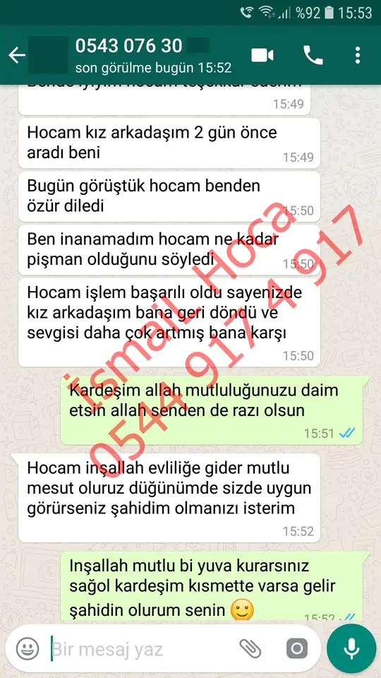 Derman Hoca'ya WhatsApp'tan gönderilen teşekkür mesajının ekran görüntüsü 8