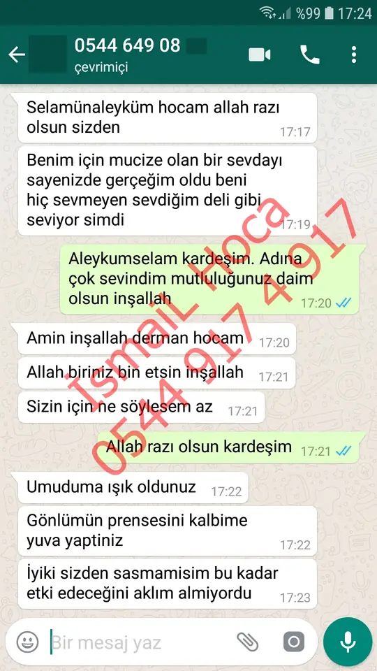 Derman Hoca'ya WhatsApp'tan gönderilen teşekkür mesajının ekran görüntüsü 13
