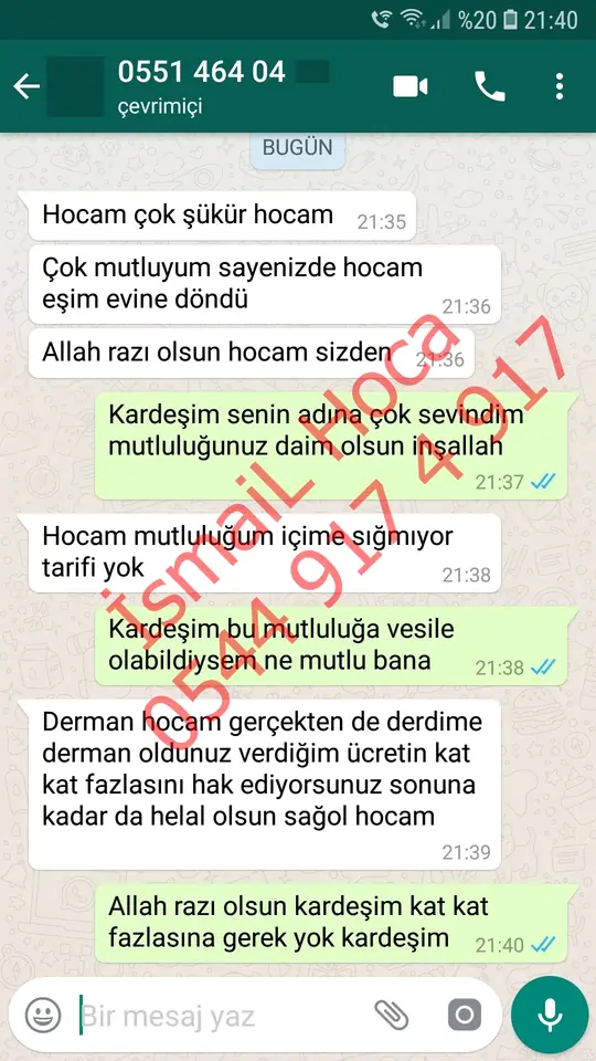 Derman Hoca'ya WhatsApp'tan gönderilen teşekkür mesajının ekran görüntüsü 15