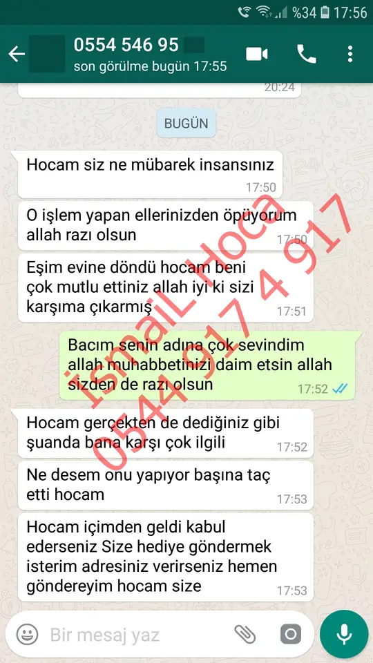 Derman Hoca'ya WhatsApp'tan gönderilen teşekkür mesajının ekran görüntüsü 18