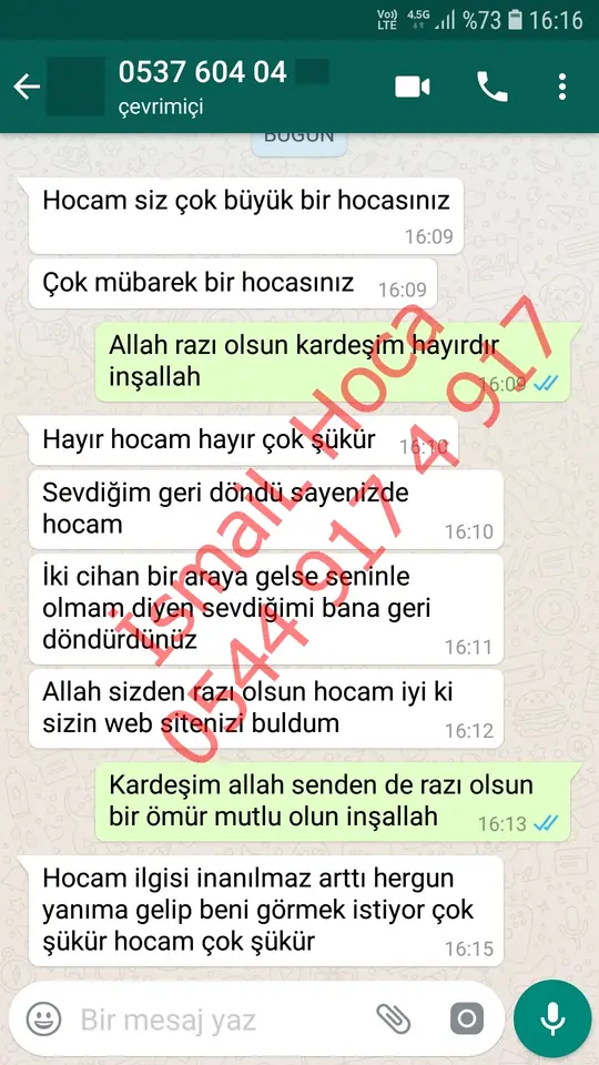 Derman Hoca'ya WhatsApp'tan gönderilen teşekkür mesajının ekran görüntüsü 21