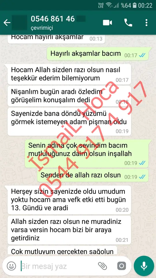Derman Hoca'ya WhatsApp'tan gönderilen teşekkür mesajının ekran görüntüsü 23