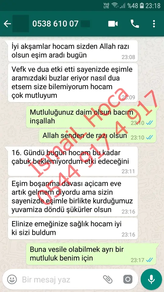 Derman Hoca'ya WhatsApp'tan gönderilen teşekkür mesajının ekran görüntüsü 24