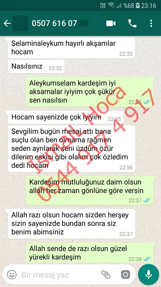 Derman Hoca'ya WhatsApp'tan gönderilen teşekkür mesajının ekran görüntüsü 27