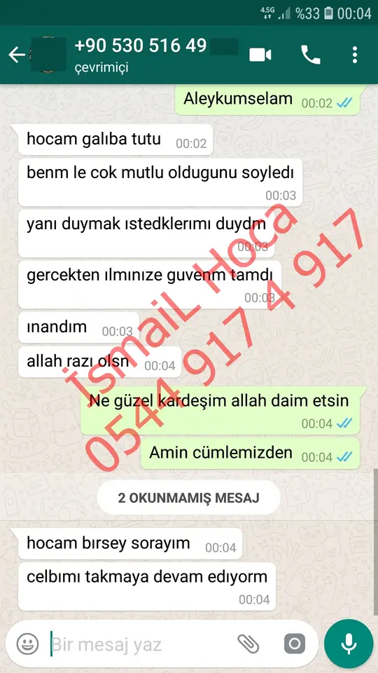 Derman Hoca'ya WhatsApp'tan gönderilen teşekkür mesajının ekran görüntüsü 33