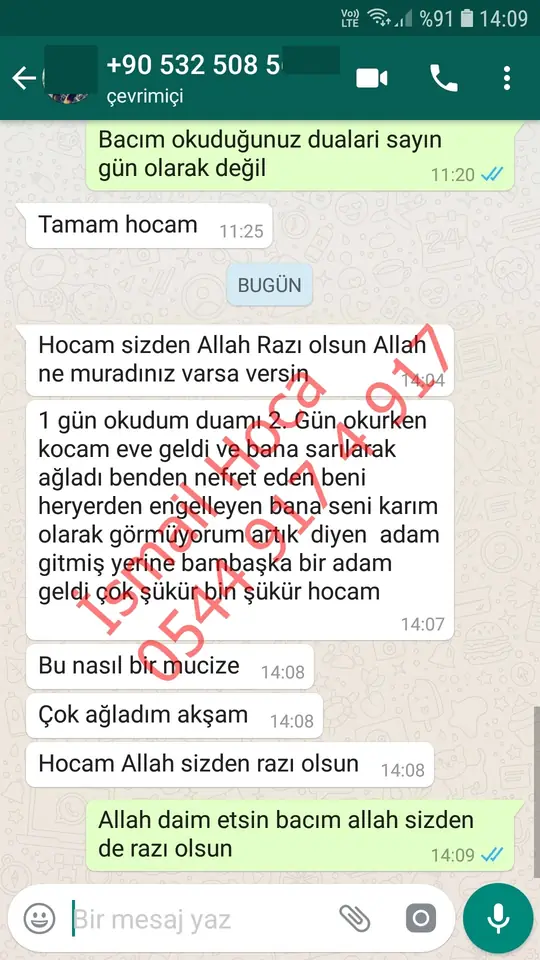 Derman Hoca'ya WhatsApp'tan gönderilen teşekkür mesajının ekran görüntüsü 44