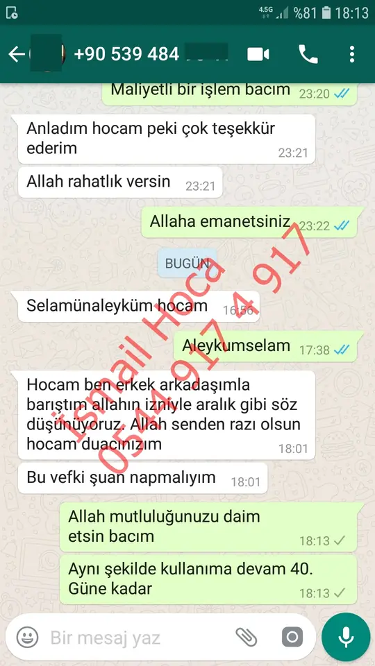 Derman Hoca'ya WhatsApp'tan gönderilen teşekkür mesajının ekran görüntüsü 45