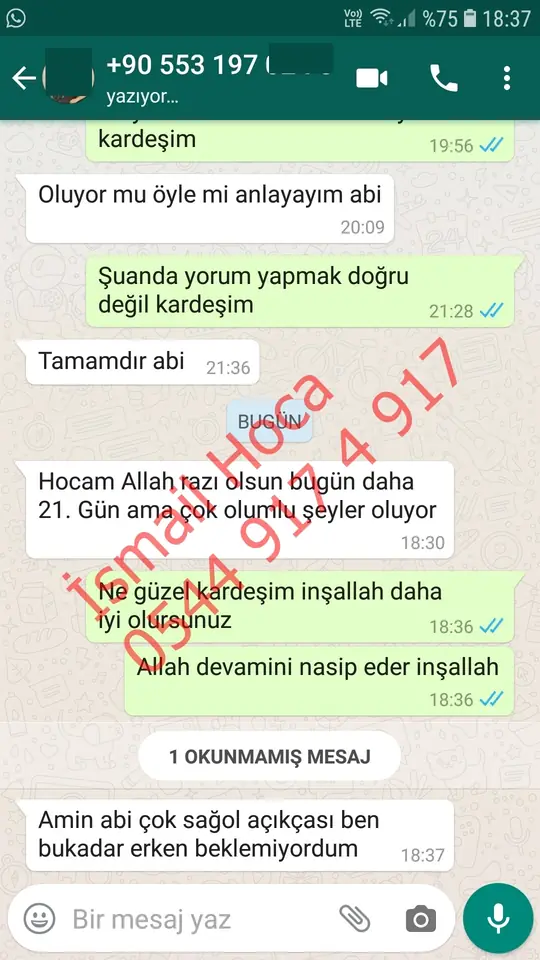 Derman Hoca'ya WhatsApp'tan gönderilen teşekkür mesajının ekran görüntüsü 49