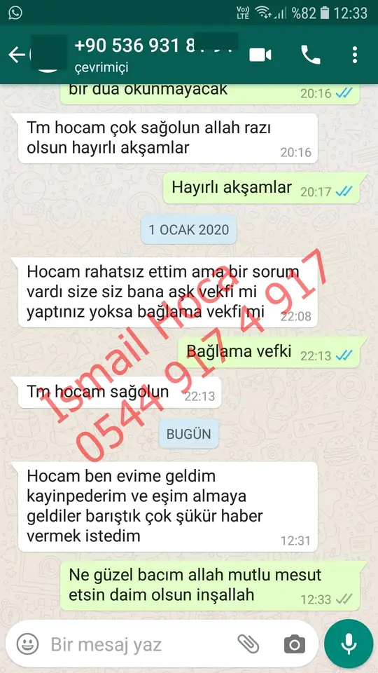 Derman Hoca'ya WhatsApp'tan gönderilen teşekkür mesajının ekran görüntüsü 51