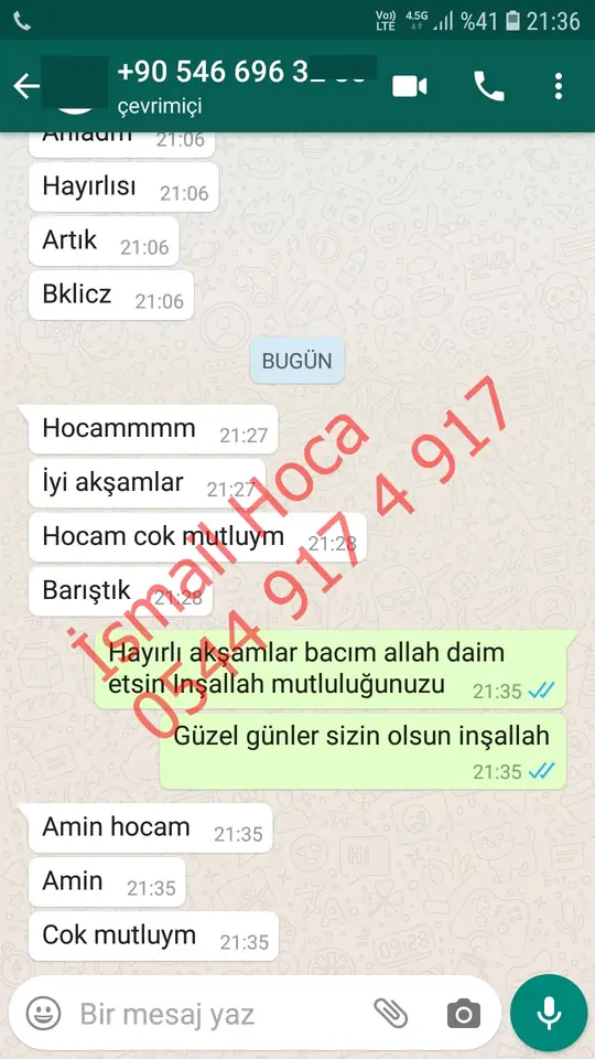 Derman Hoca'ya WhatsApp'tan gönderilen teşekkür mesajının ekran görüntüsü 52