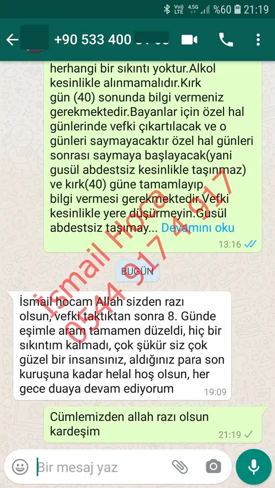 Derman Hoca'ya WhatsApp'tan gönderilen teşekkür mesajının ekran görüntüsü 53