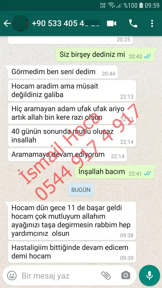 Derman Hoca'ya WhatsApp'tan gönderilen teşekkür mesajının ekran görüntüsü 56