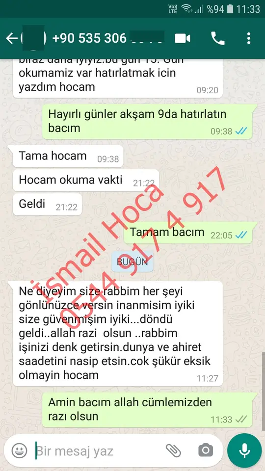 Derman Hoca'ya WhatsApp'tan gönderilen teşekkür mesajının ekran görüntüsü 57