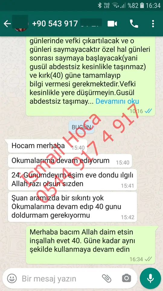 Derman Hoca'ya WhatsApp'tan gönderilen teşekkür mesajının ekran görüntüsü 58