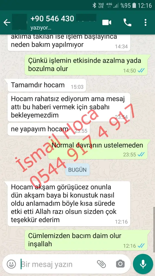 Derman Hoca'ya WhatsApp'tan gönderilen teşekkür mesajının ekran görüntüsü 59