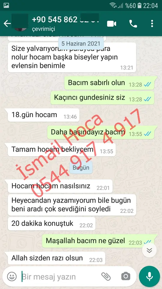 Derman Hoca'ya WhatsApp'tan gönderilen teşekkür mesajının ekran görüntüsü 61
