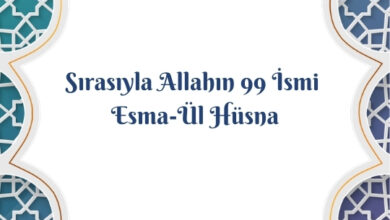 Sırasıyla Allahın 99 İsmi Esma-Ül Hüsna